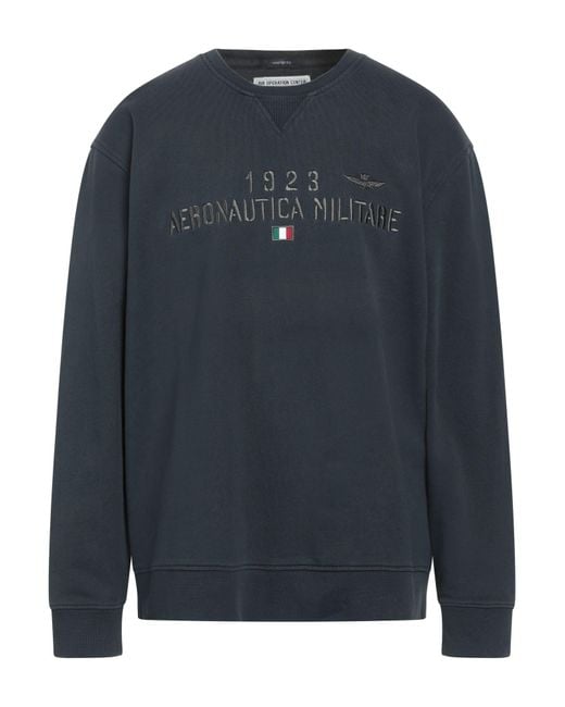 Aeronautica Militare Blue Sweatshirt Cotton for men