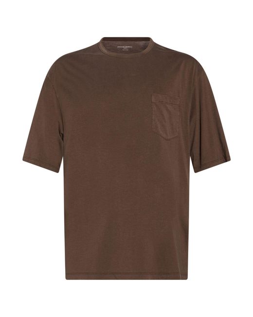 Officine Generale Brown T-Shirt Lyocell, Cotton for men