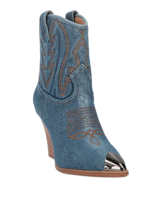Lola Cruz Blue Ankle Boots