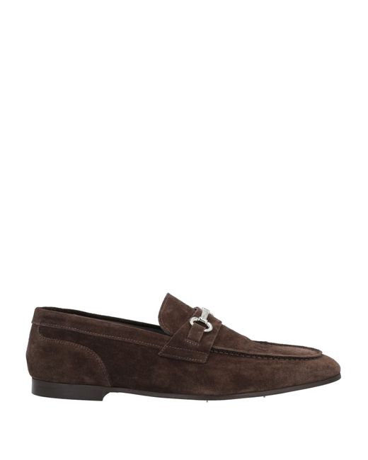 Pollini Suede Loafer in Dark Brown (Brown) for Men | Lyst