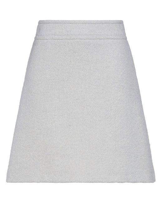 Blumarine Gray Light Midi Skirt Wool, Polyamide, Mohair Wool