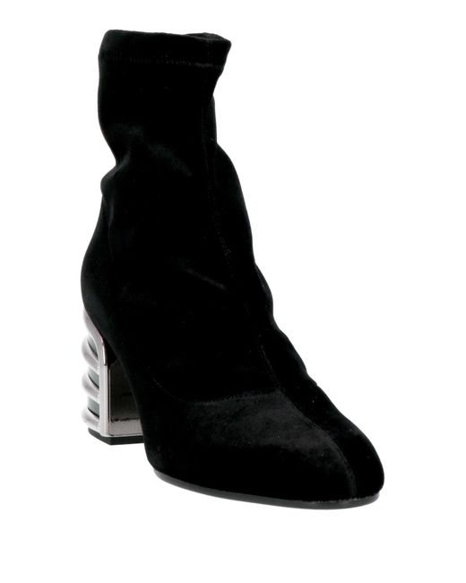Roberto Festa Black Ankle Boots Textile Fibers