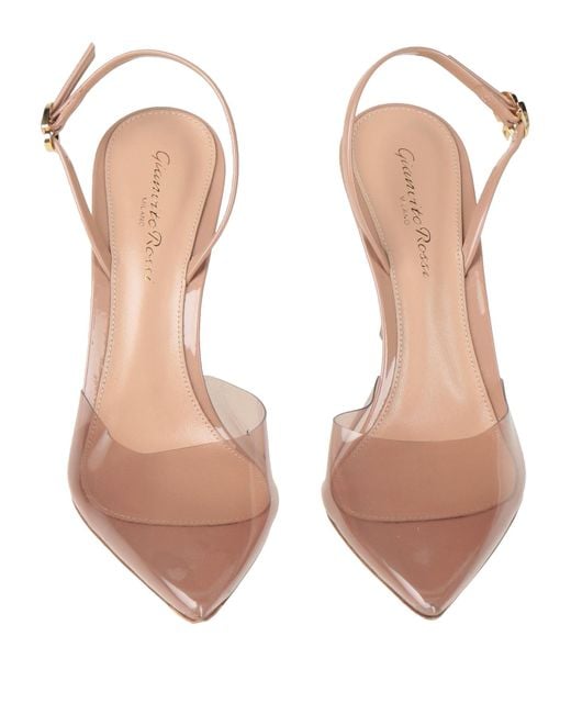 Gianvito Rossi Natural Patent Slingback Stiletto Pumps