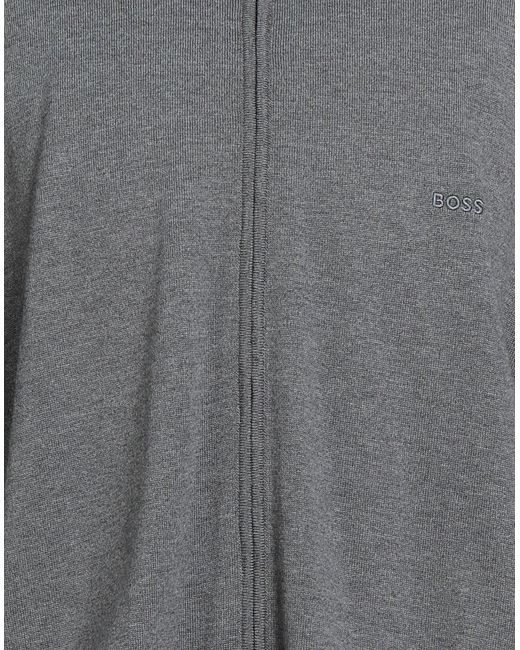 Boss Gray Cardigan Virgin Wool for men