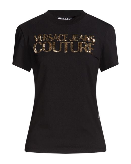 Versace Jeans Couture Black T-Shirt Cotton, Elastane, Polyamide