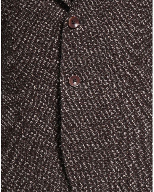 Paoloni Brown Blazer Wool, Linen, Cashmere for men