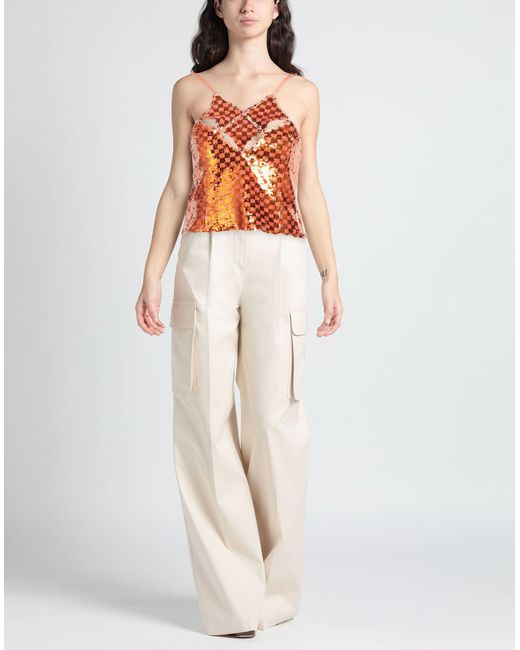 Isabelle Blanche Orange Top Polyester, Acetate