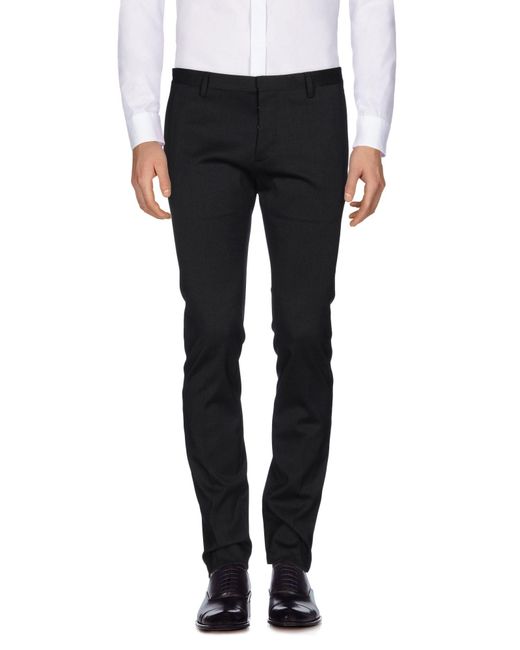 DSquared² Black Charcoal Pants Virgin Wool, Elastane for men