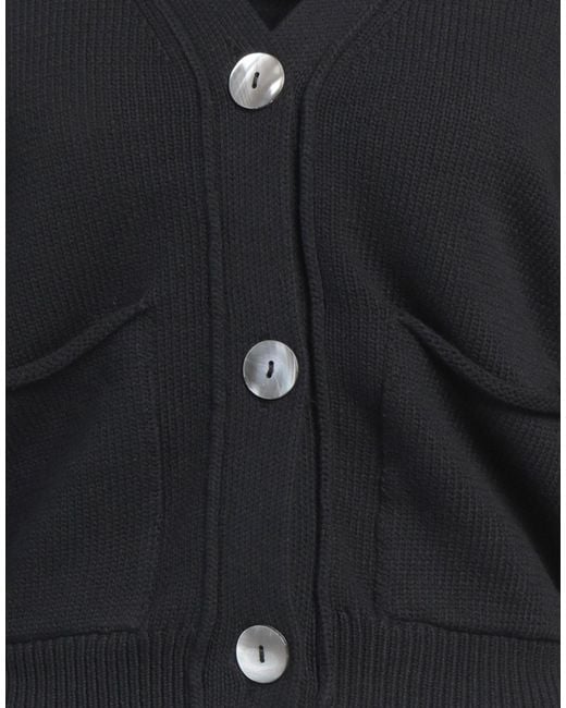 Alpha Studio Black Cardigan Cotton, Polyamide
