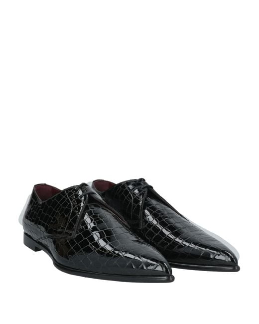 Dolce & Gabbana Black Lace-Up Shoes Calfskin for men