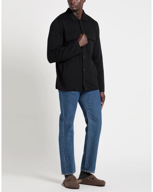 Lardini Black Jacket Wool, Silk, Cashmere for men