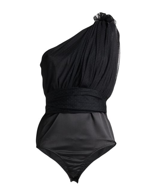 Odi Et Amo Black Bodysuit Polyester, Lycra