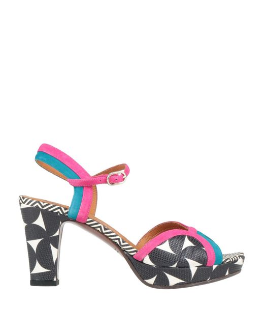 Chie Mihara White Fuchsia Sandals Leather