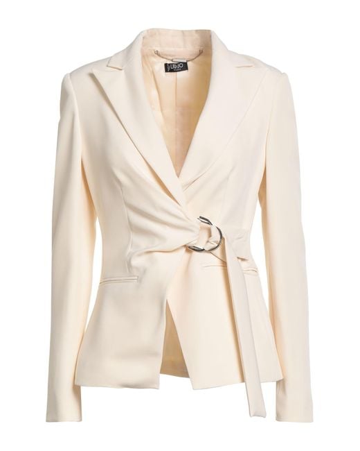 Liu Jo Natural Blazer Polyester, Elastane