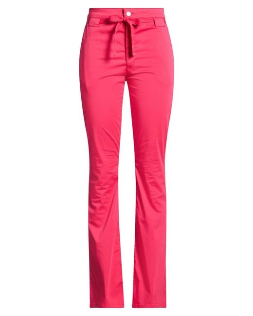 Blugirl Blumarine Pink Fuchsia Pants Cotton, Elastane