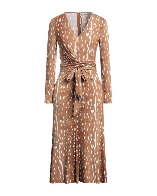 Diane von Furstenberg Natural Midi-Kleid