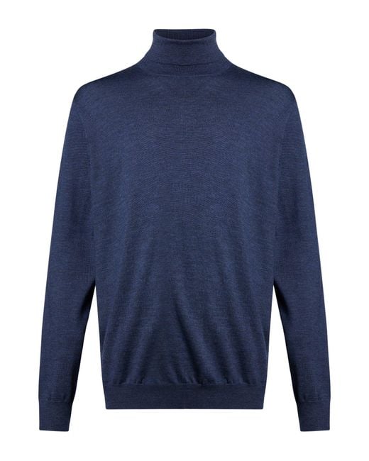 Gran Sasso Blue Turtleneck Virgin Wool for men