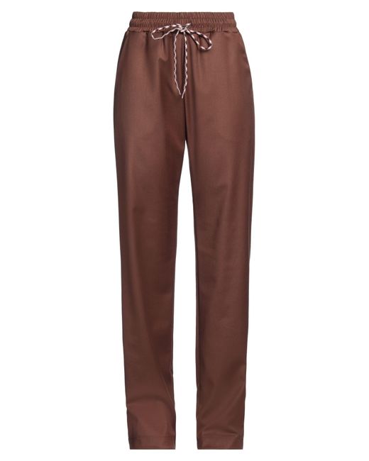 Gaelle Paris Brown Pants Polyester, Viscose, Elastane