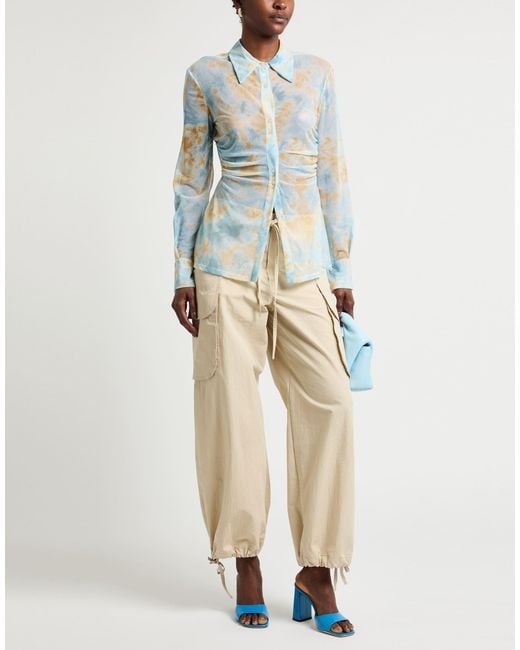 Erika Cavallini Semi Couture Blue Light Shirt Polyamide, Elastane