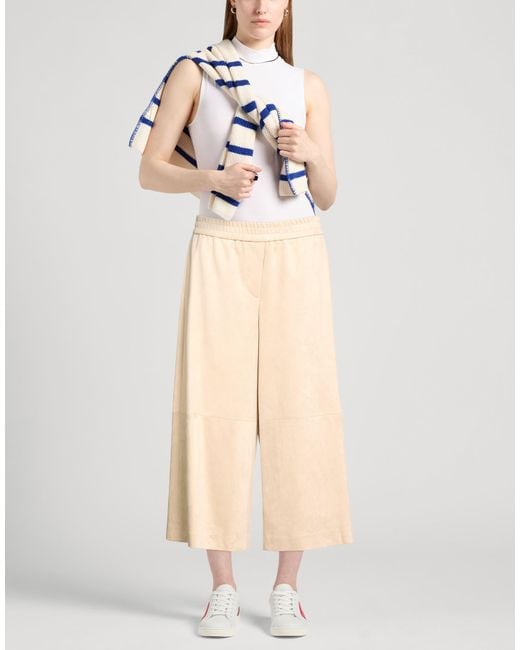 MEIMEIJ Natural Pants Polyester, Elastane, Acetate