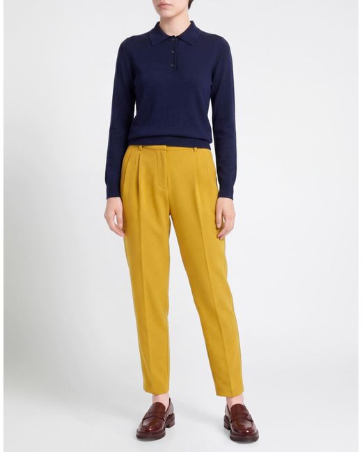 Elisabetta Franchi Yellow Pants Polyester, Elastane