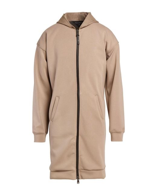 Takeshy Kurosawa Natural Sand Overcoat & Trench Coat Polyester, Elastane for men