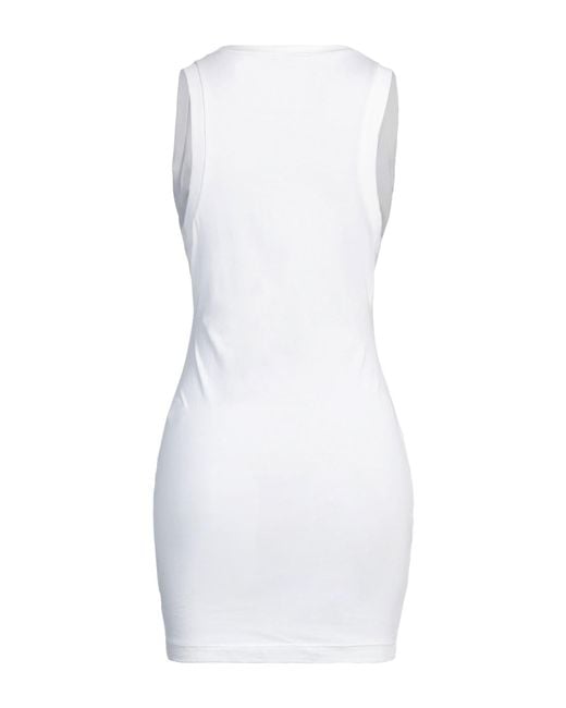 DSquared² White Ivory Mini Dress Cotton