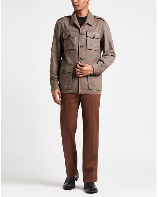Drumohr Brown Dark Jacket Virgin Wool, Polyester for men