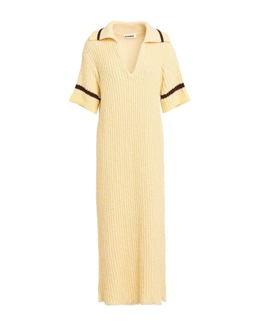 Jil Sander Metallic Midi Dress Cotton