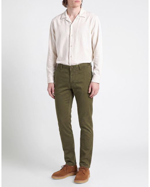 Incotex Green Pants Cotton, Elastane for men