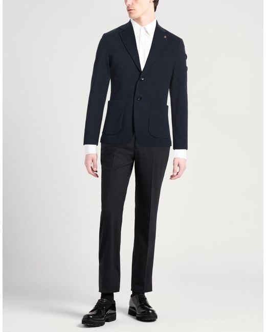 Officina 36 Blue Officina Blazer Cotton, Polyester, Elastane for men