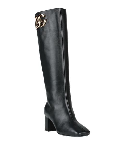 Dolce & Gabbana Black Boot Leather