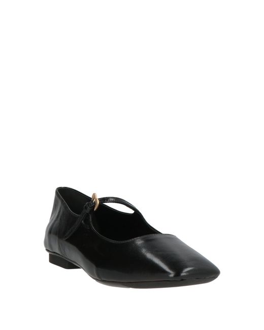 A.Bocca Black Ballet Flats Leather