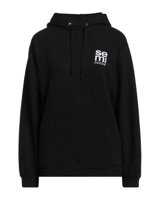 Semicouture Black Sweatshirt Cotton, Polyester
