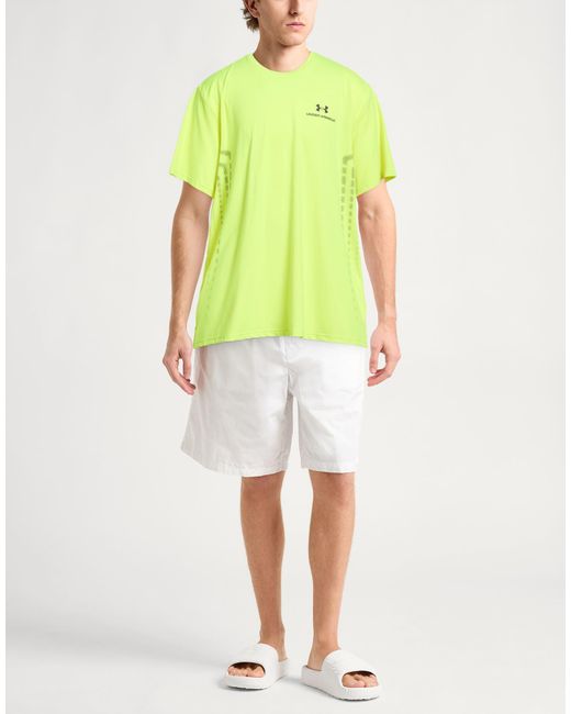 Under Armour Yellow T-Shirt Polyester, Elastane for men