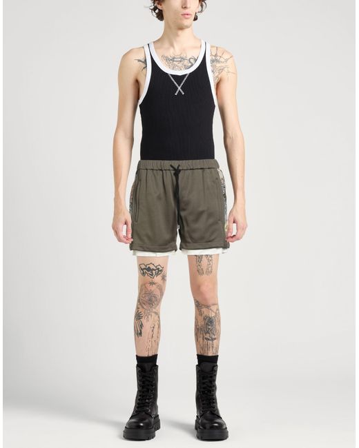 Children of the discordance Gray Military Shorts & Bermuda Shorts Polyester, Cotton for men