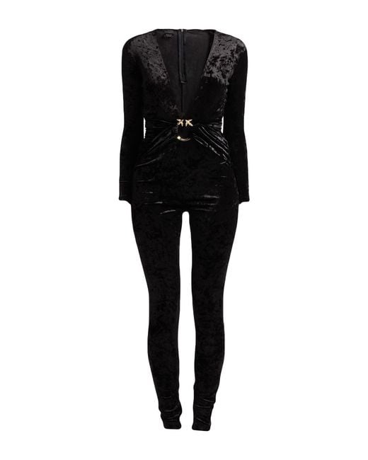 Pinko Black Jumpsuit Polyester, Elastane