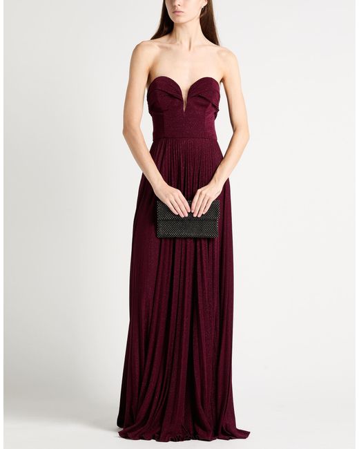 Elisabetta Franchi Purple Carpet Maxi Dress Viscose, Polyester, Polyamide, Elastane