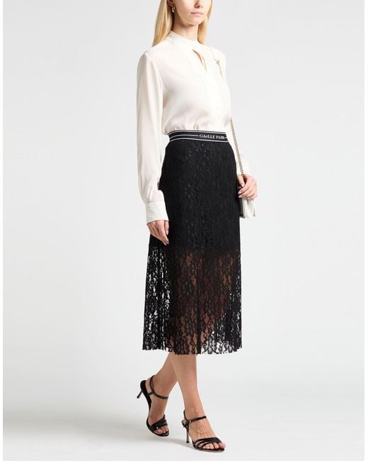 Gaelle Paris Black Midi Skirt Polyester, Polyamide, Viscose