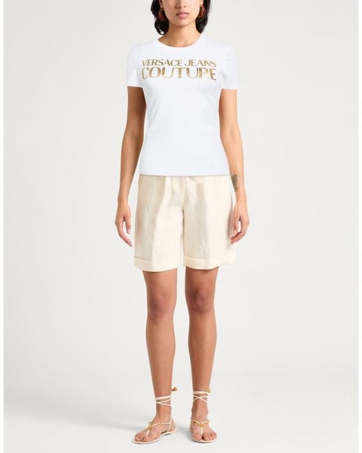 Versace Jeans Couture White T-Shirt Cotton, Elastane