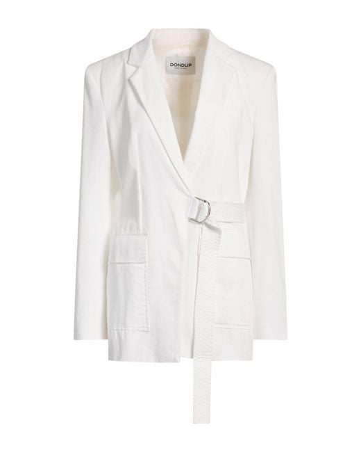 Dondup White Blazer Cotton