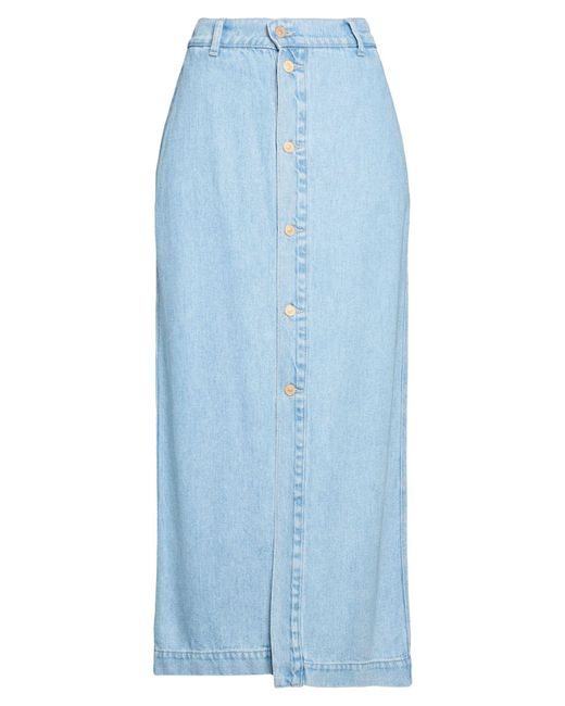 7 For All Mankind Blue Denim Skirt Lyocell