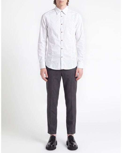 Aglini White Shirt Cotton, Polyamide, Elastane for men