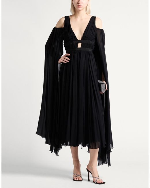 Pinko Black Midi Dress Viscose, Polyester