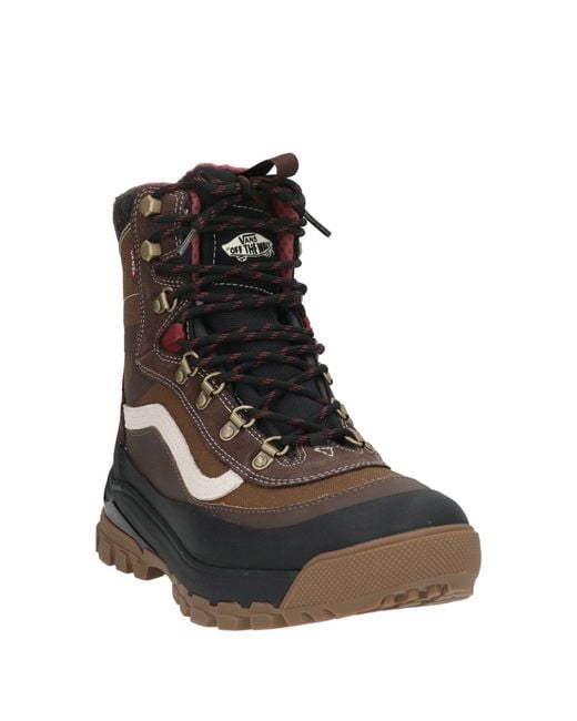 Vans Brown Ankle Boots Textile Fibers, Leather for men