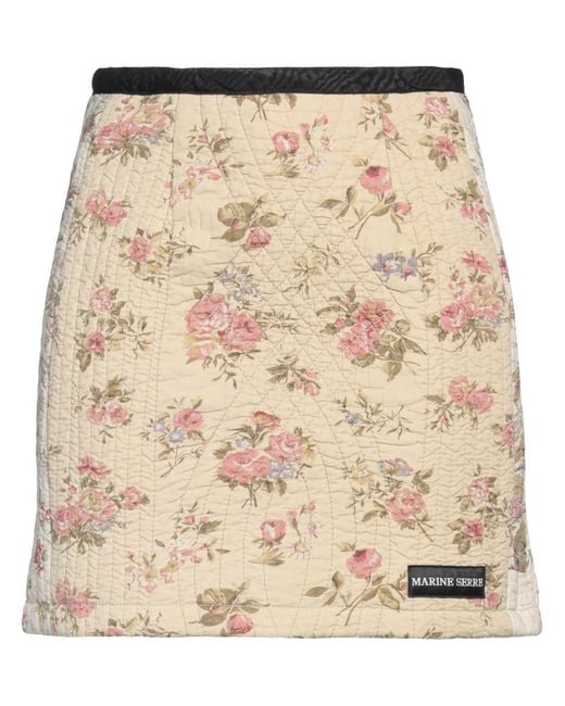 MARINE SERRE Natural Mini Skirt Cotton, Recycled Polyester, Polyester