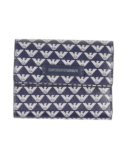 Emporio Armani Blue Wallet Textile Fibers