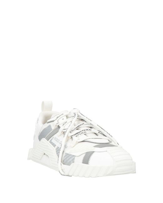 Dolce & Gabbana White Sneakers Synthetic Material, Textile Fibers for men