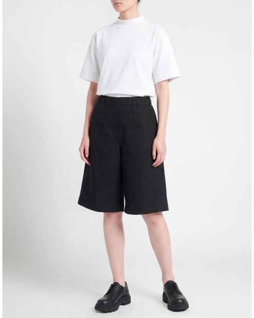 Tela Black Shorts & Bermuda Shorts Polyester, Viscose, Elastane