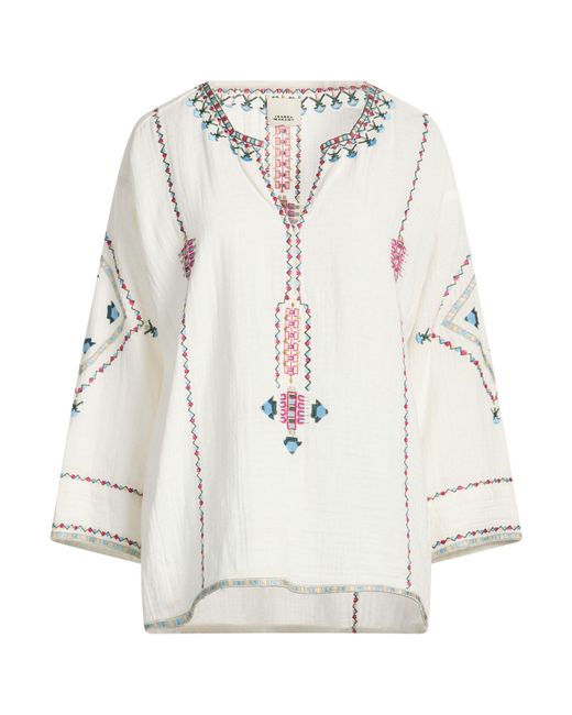Isabel Marant White Ivory Top Cotton, Viscose